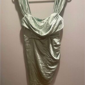 Selfie Leslie Mint Satin Dress